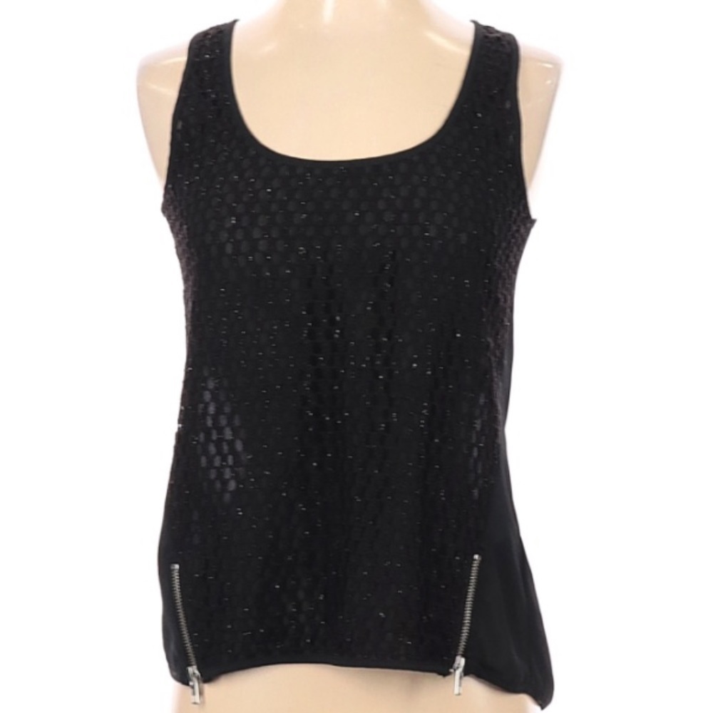 Supertrash Black Sleeveless Top Zipper Detail